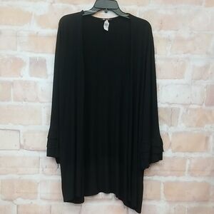 NWT Vision Size M Women's Black Open Front Cardigan